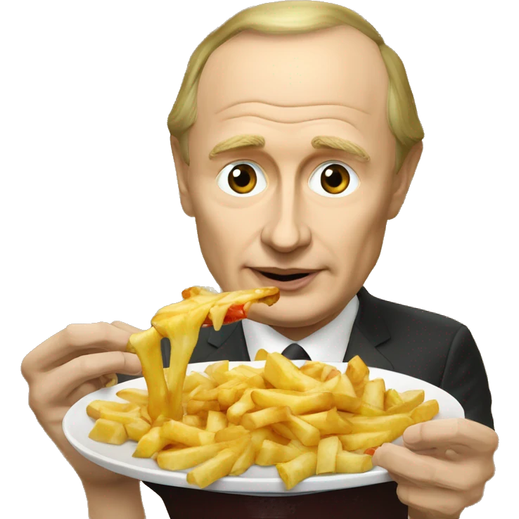 Vladimir Poutine qui mange une poutine  emoji