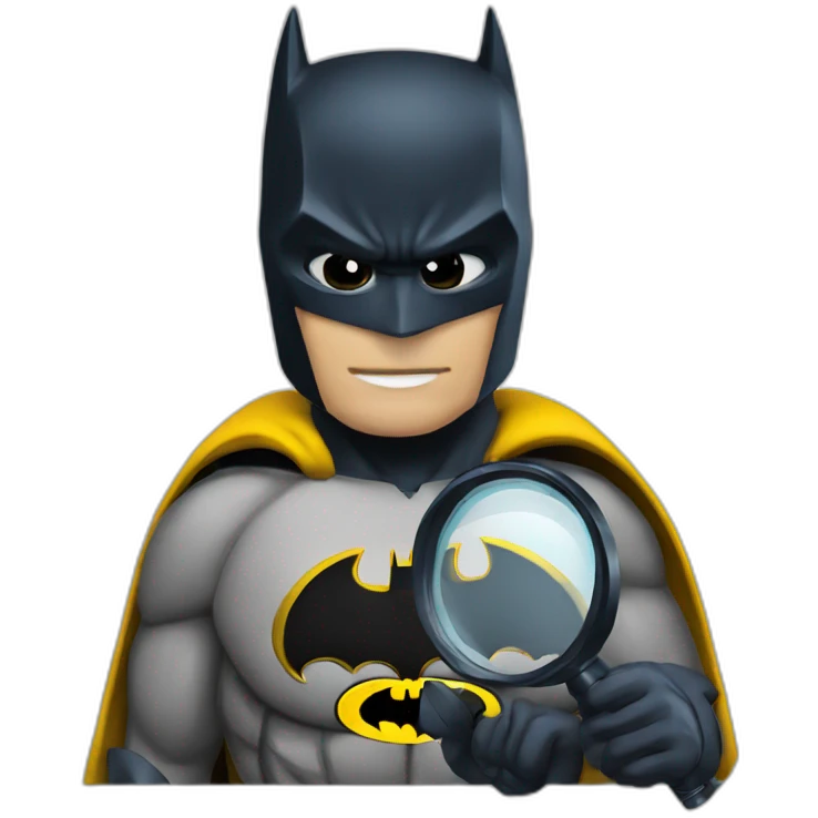 batman with magnifier emoji