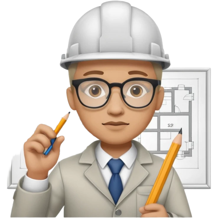 Architecter drawing a building plan emoji