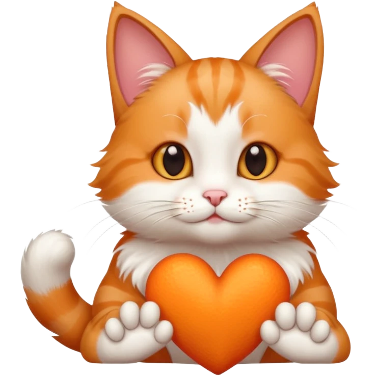 котик який робить сердечко своїми лапками emoji
