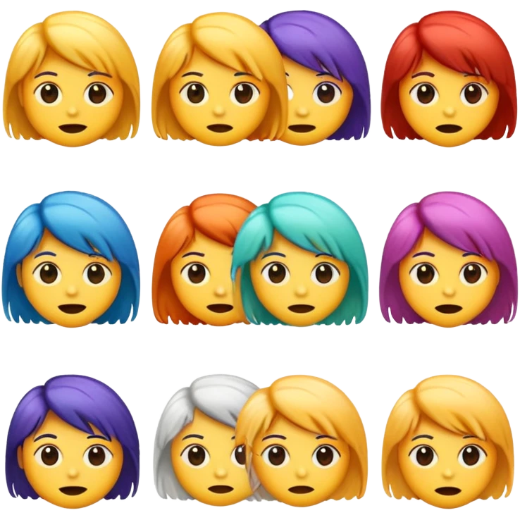 emoiji with different hair depending on mood  emoji