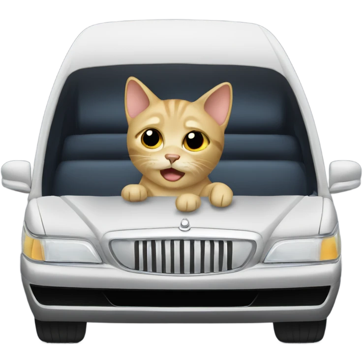 Crying cat in a limousine  emoji
