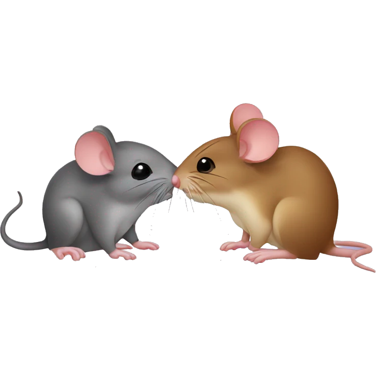 A mouse and a rat kiss emoji