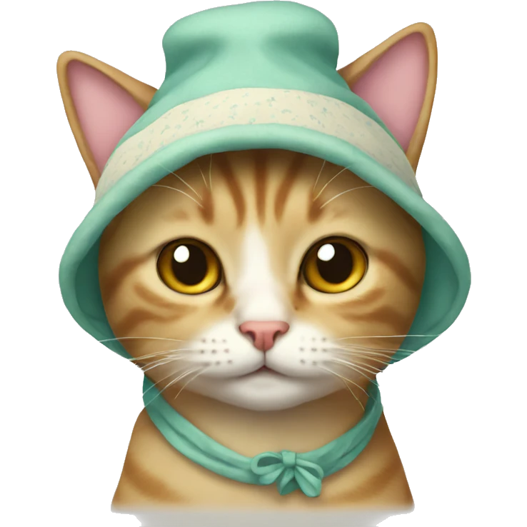 Cat wearing a bonnet emoji