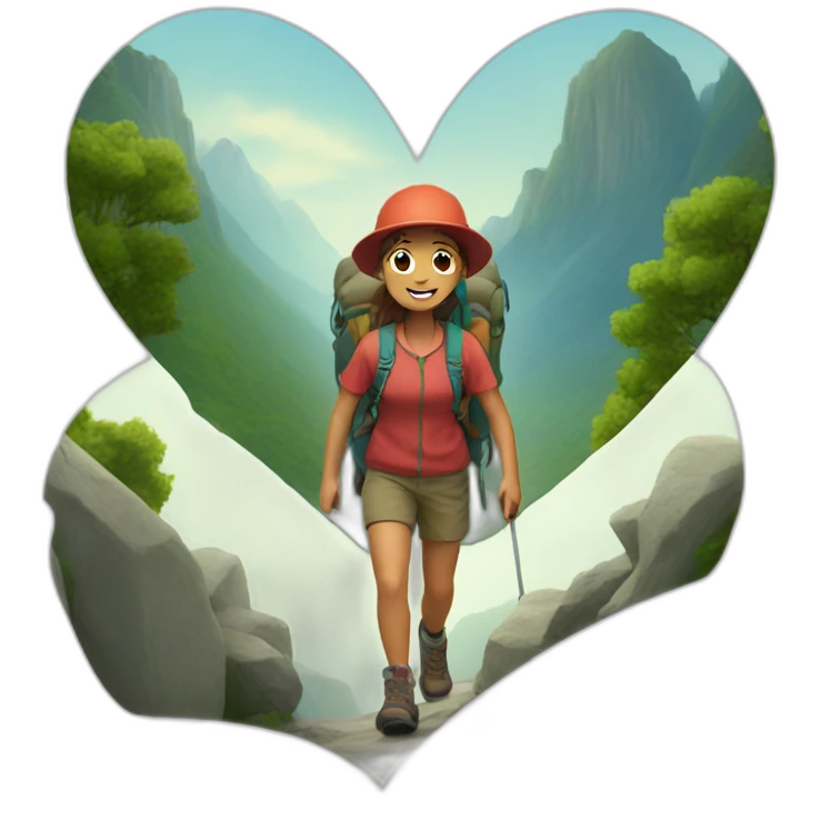Heart hiking emoji
