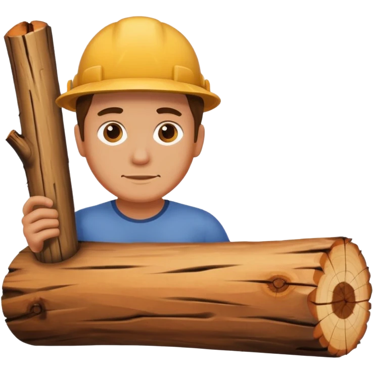 Man with a log  emoji