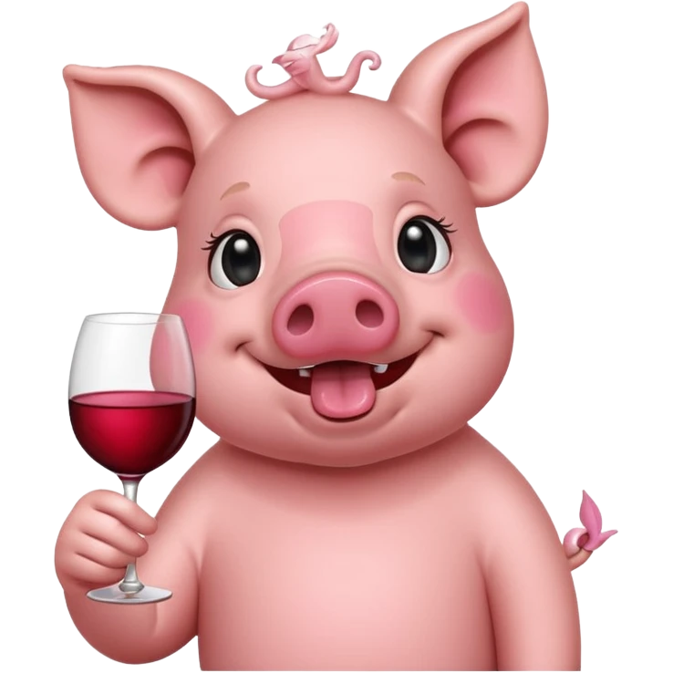 pig drinking wine emoji