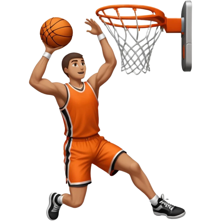an arm dunking a basketball into a hoop emoji
