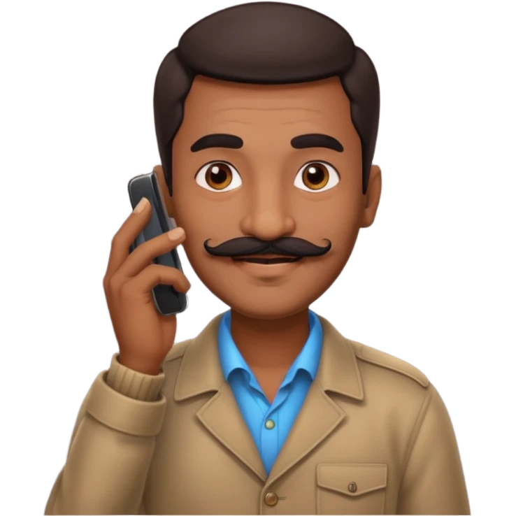 generate an indian uber driver calling on mobile emoji