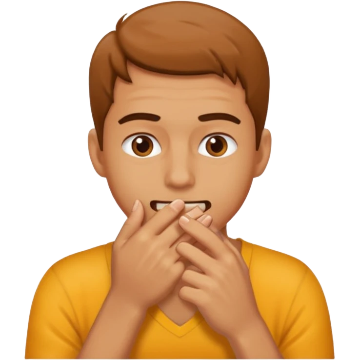 Biting nails on his right hand. emoji