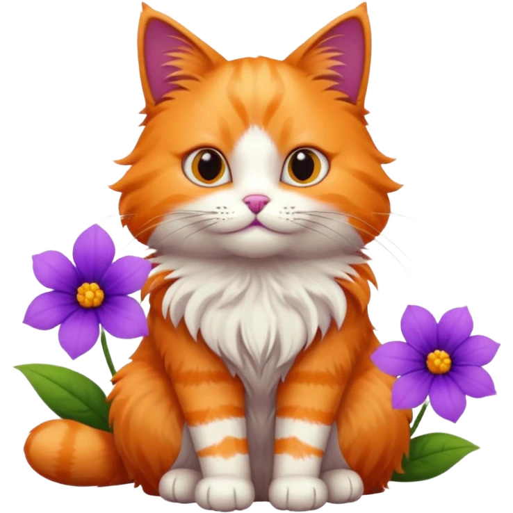Cat and flower emoji
