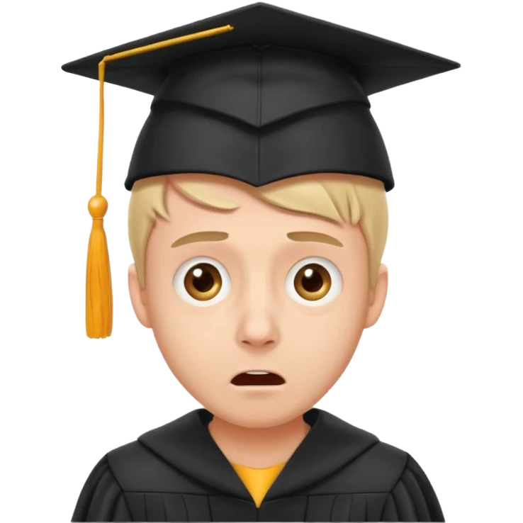 man terrifying graduation emoji
