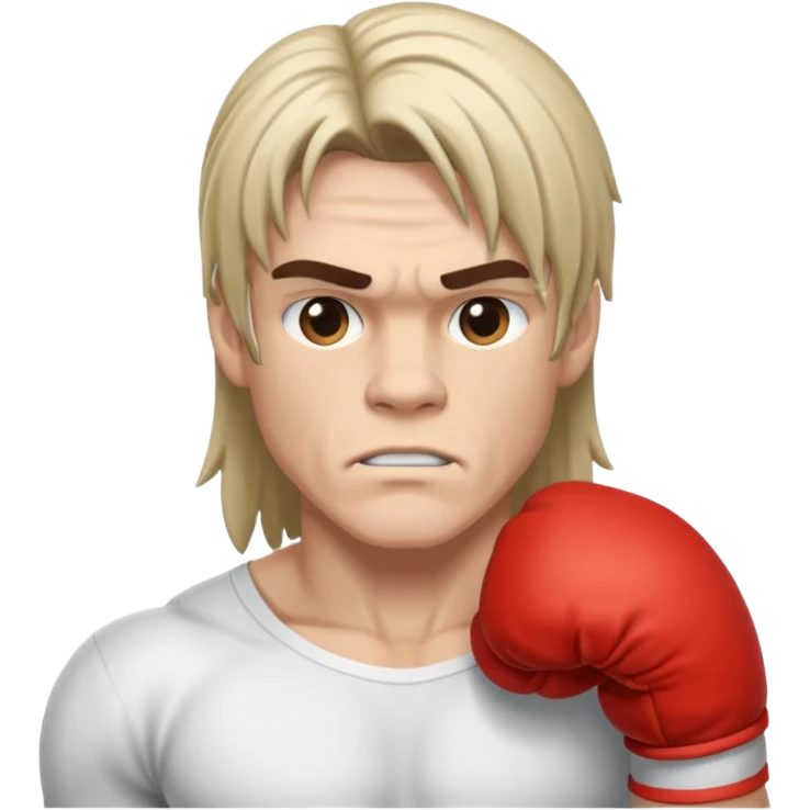 White  boxer with a long mullet haircut emoji