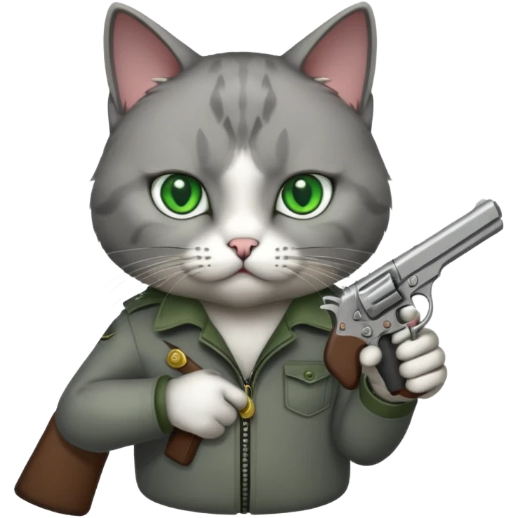 Cat with a pistol emoji