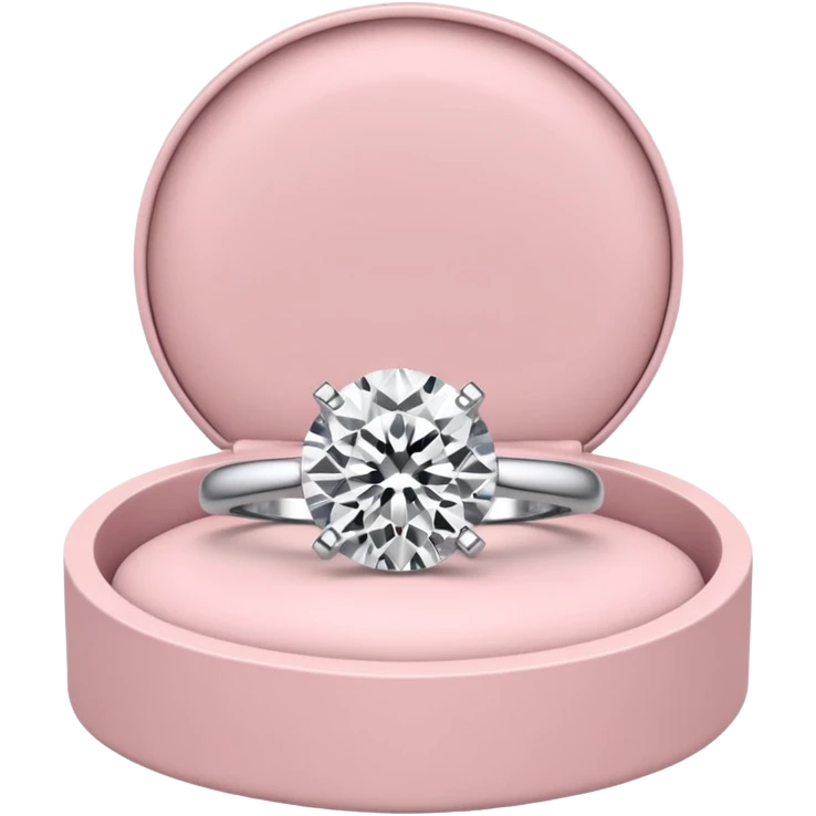 all white diamond ring, plain light pink box emoji