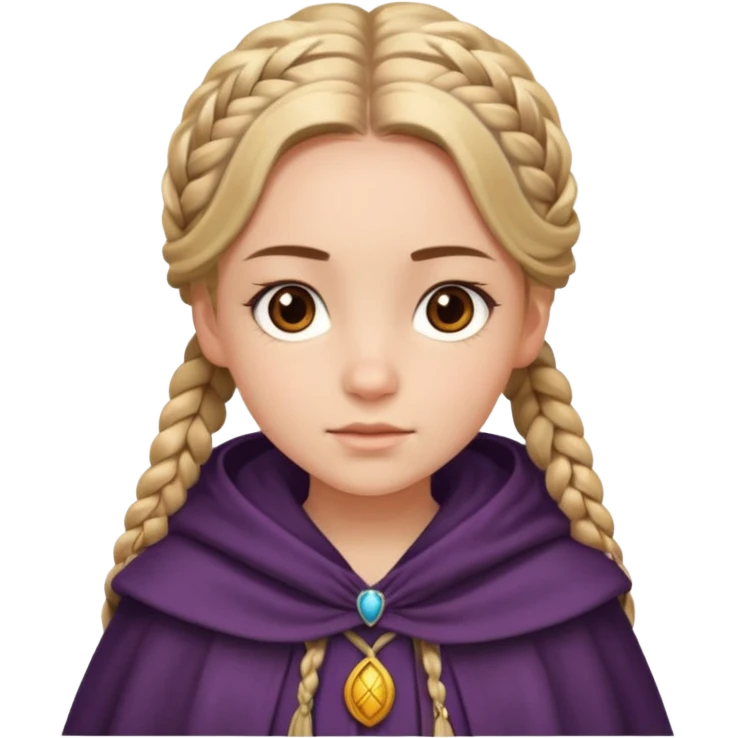 girlwith braided hair, cloak emoji