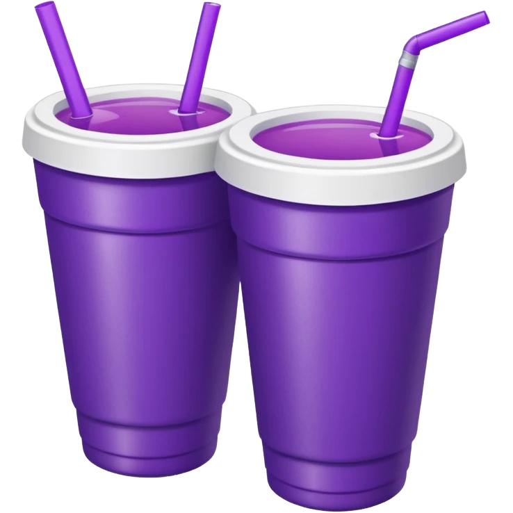 2 stacked together styro cups with purple juice inside visible from the top only emoji
