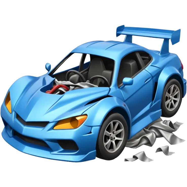 Race car crash  emoji