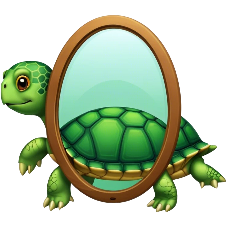 Turtle reflection in a mirror emoji