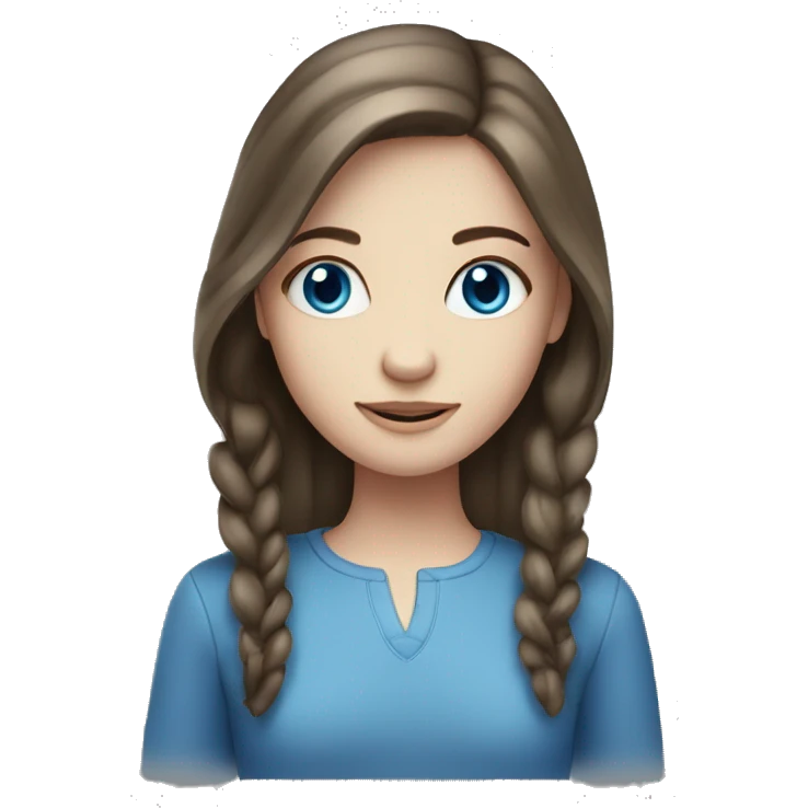 Pale brunette girl with blue eyes  emoji