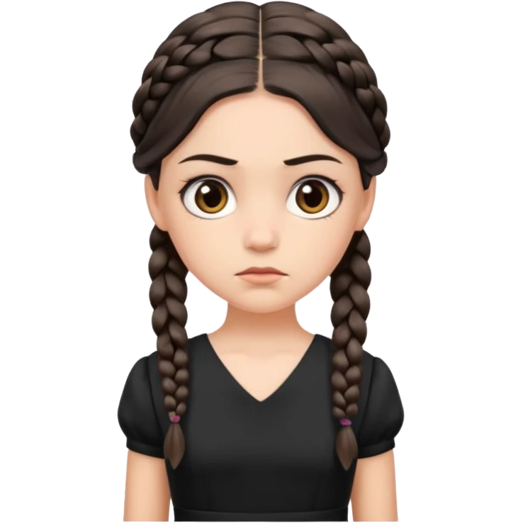 Wednesday with the two braids emoji