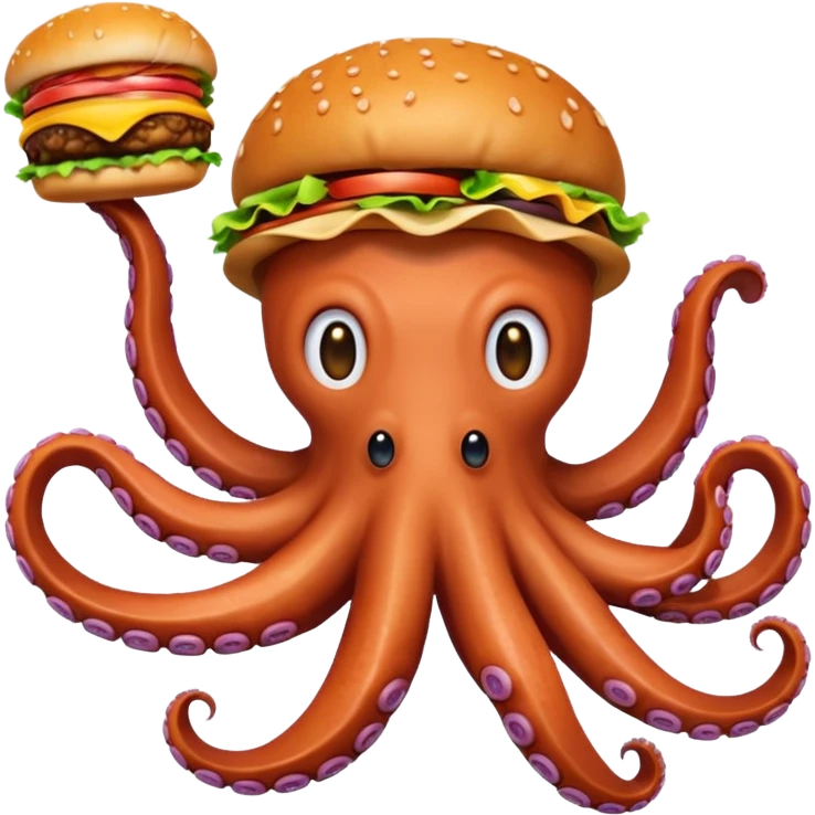 octopus emoji with hamburger emoji