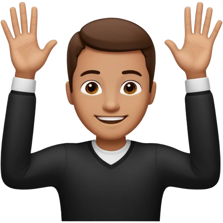 Hands up man meme emoji