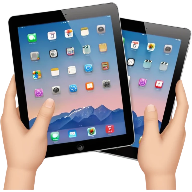Hands holding ipad emoji