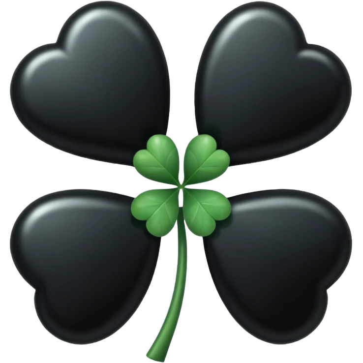 A black five leaf clover emoji