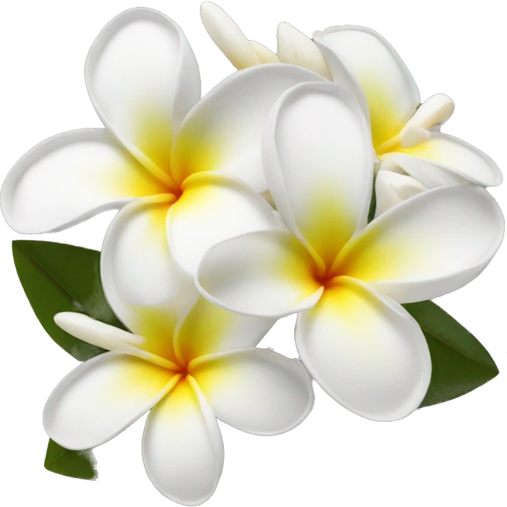 White and yellow frangipani flower emoji