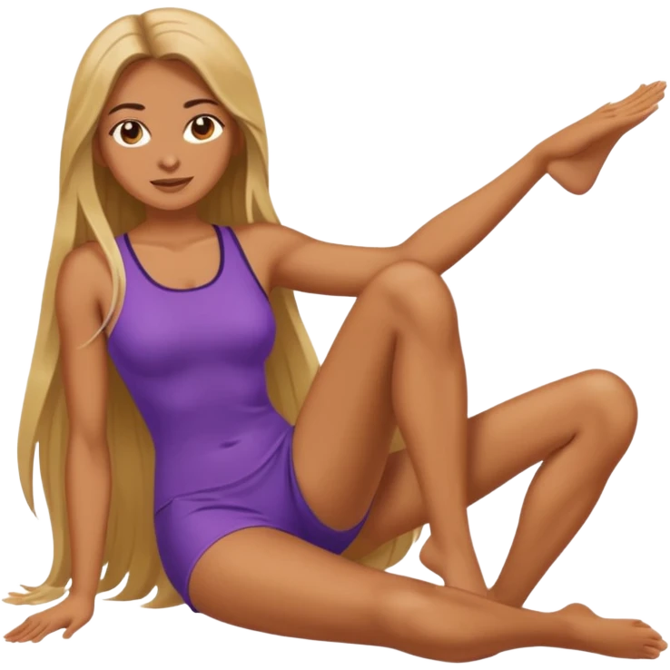 Naked woman full body spread legs emoji