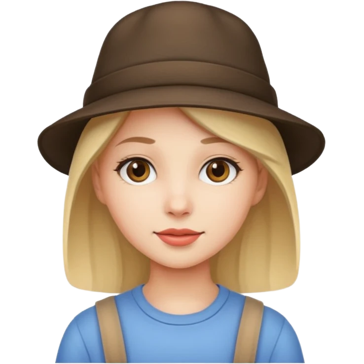 Una ragazza con un cappello emoji