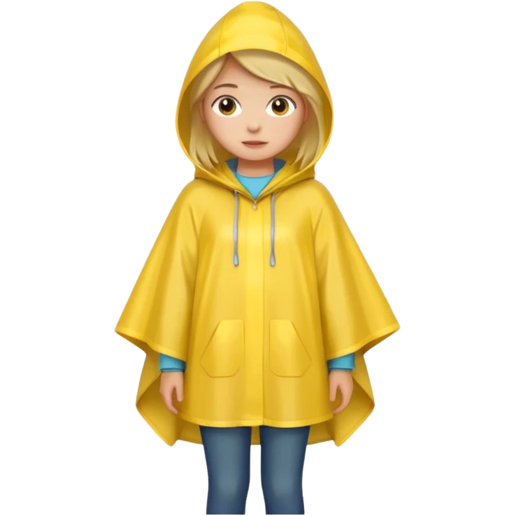 girl with rain poncho emoji