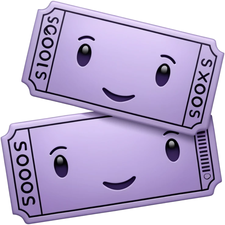 Pale Purple colored 1 Signed ticket  emoji