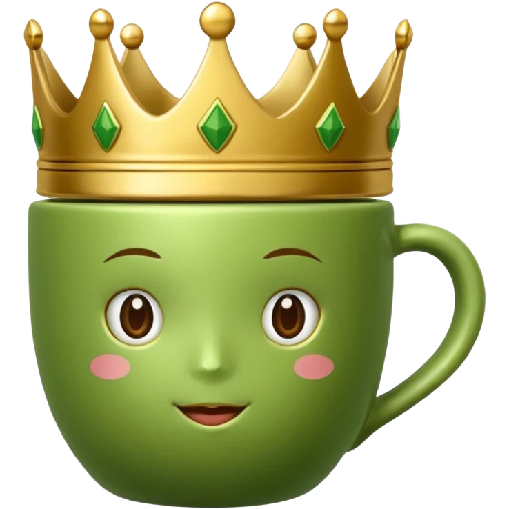 a matcha cup with a crown  emoji