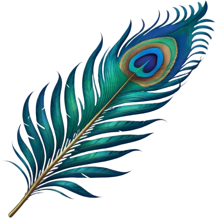 Peacock feather single simple emoji