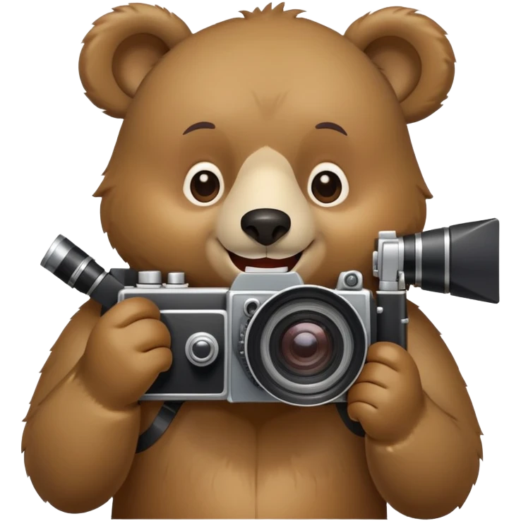 Bear shooting a movie emoji