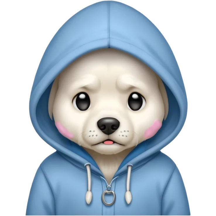 White dog weeping a Hoddie  emoji