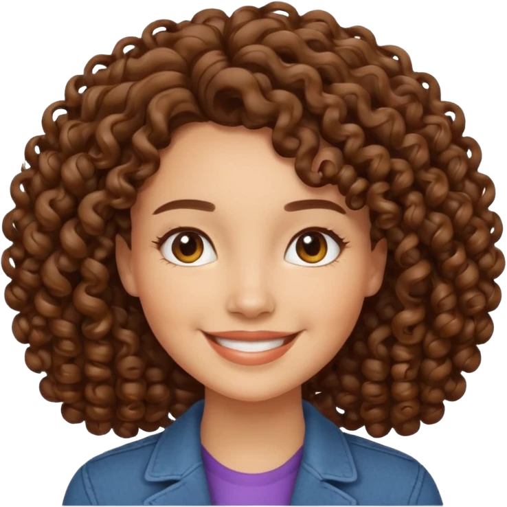 Cabelo cacheado mulher sorridente  emoji