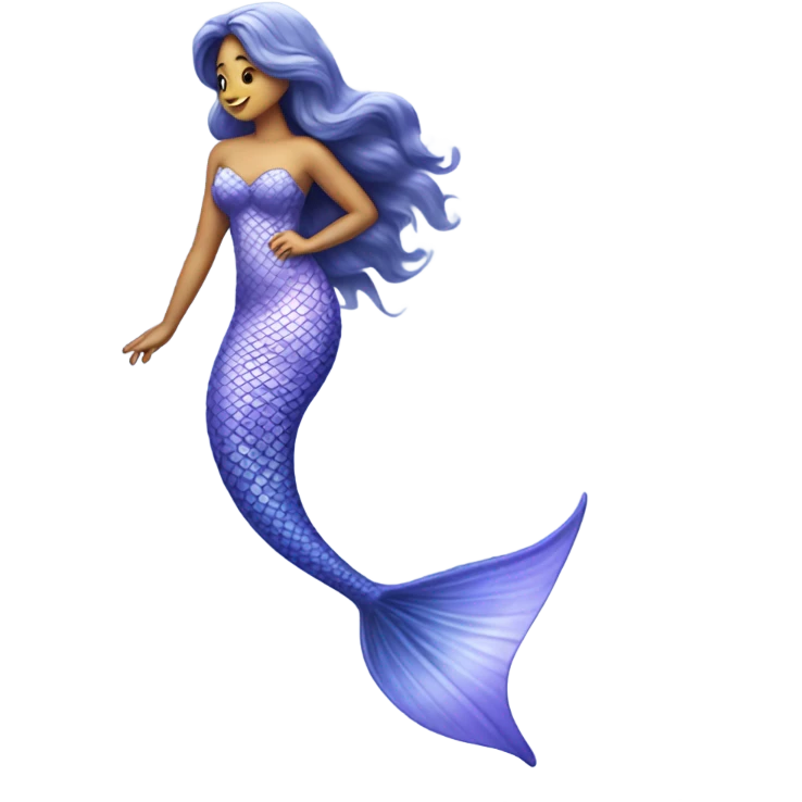 Periwinkle realistic mermaid tail emoji