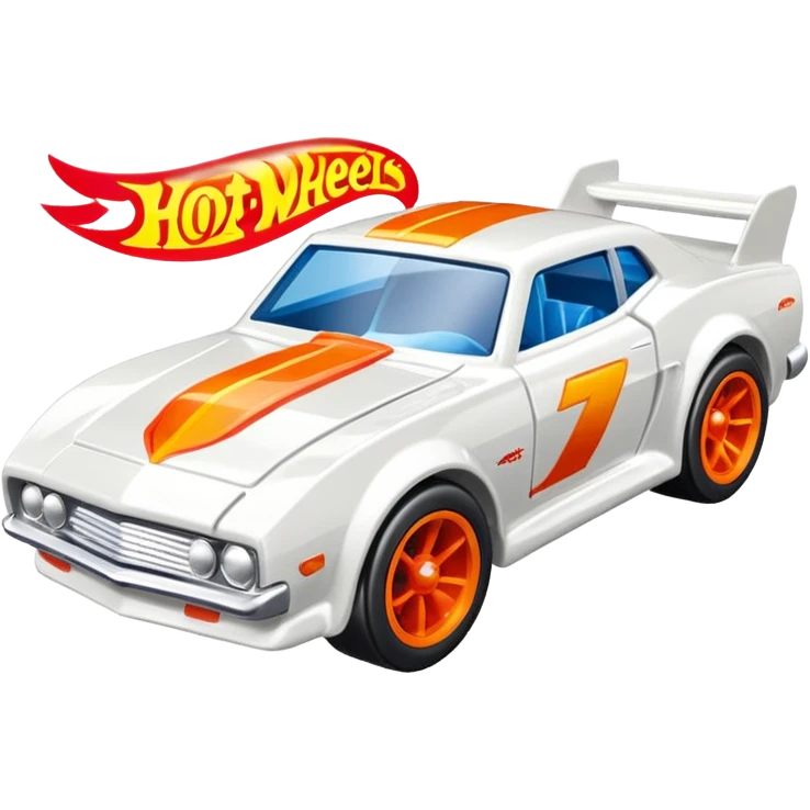 Машинка HotWheels белого цвета в классической упаковке HotWheels. emoji