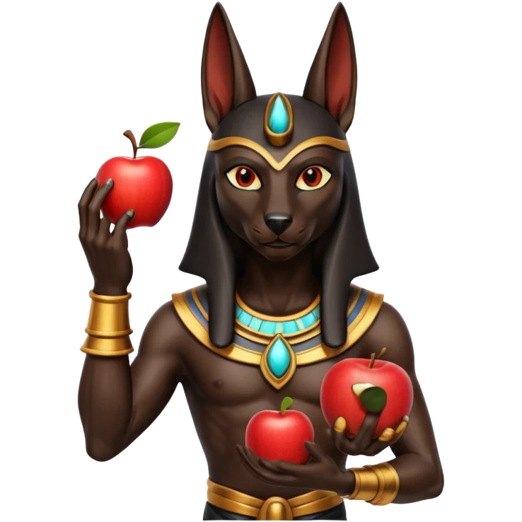 anubis god with an apple emoji