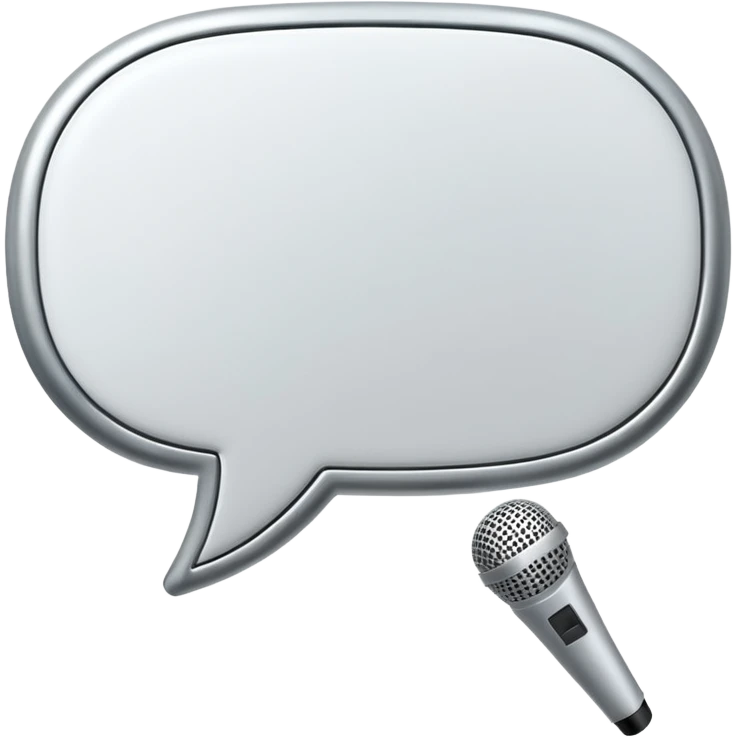 speech bubble above a microphone emoji