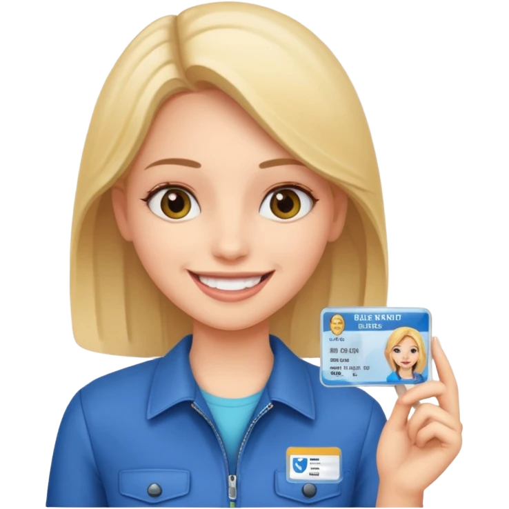 girl holding a driver license emoji