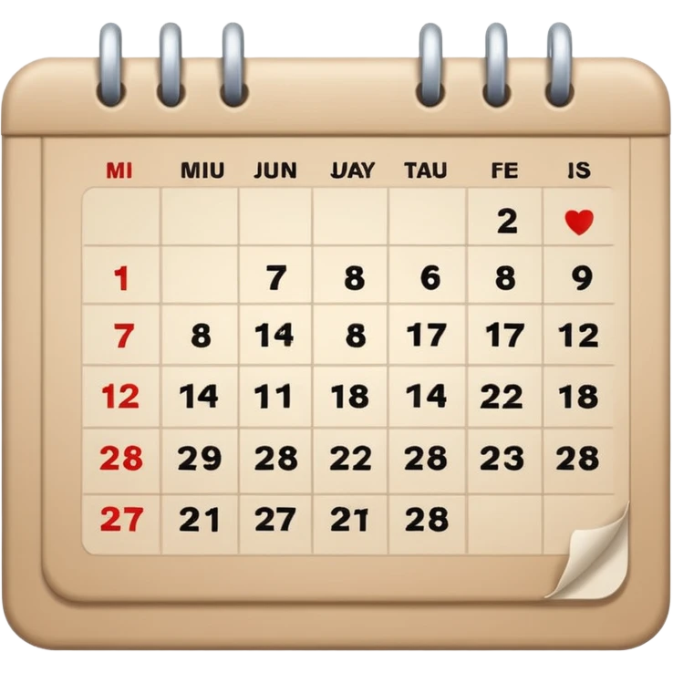 beige calendar emoji