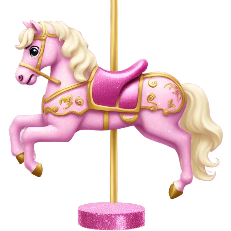 Pink carousel horse with glitter  emoji