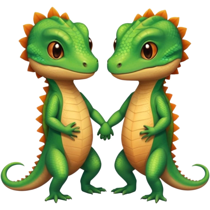 Romantic Lizard couple wear cute clothes  emoji