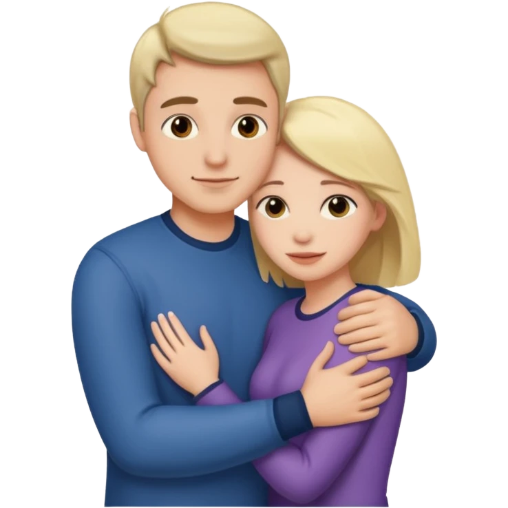man hugging woman emoji