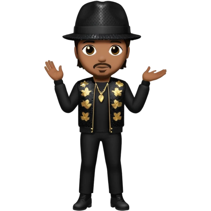 The-Dream, R&B Singer (b.1977) with dark brown hair, black sequin tour outfit  emoji
