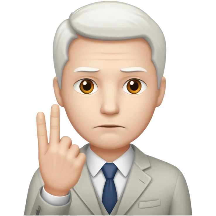 consulting man with hand with white skin emoji